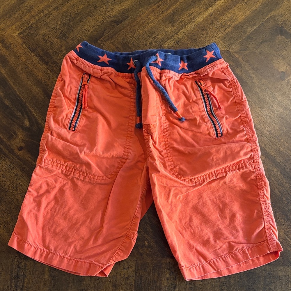 Mini Boden orange Cargo Shorts with Star Waistband size 11Y